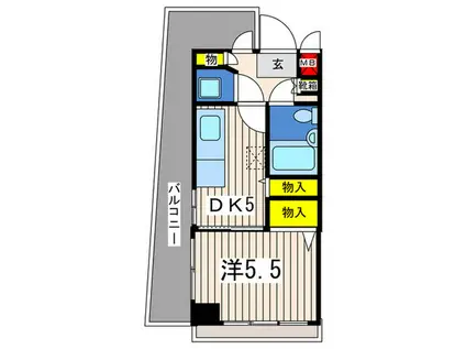 第12鈴木ビル(1DK/2階)の間取り写真