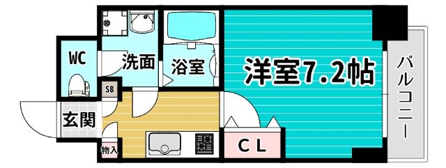 ファーストフィオーレ九条III(1K/5階)の間取り写真
