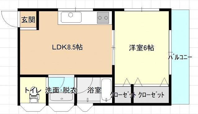 和泉ビル(1DK/3階)の間取り写真