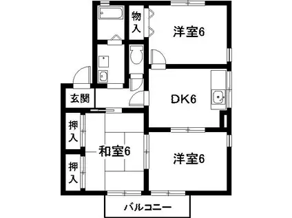 セジュール平井(3DK/1階)の間取り写真