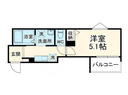 MELDIA番田(ワンルーム/3階)の間取り写真