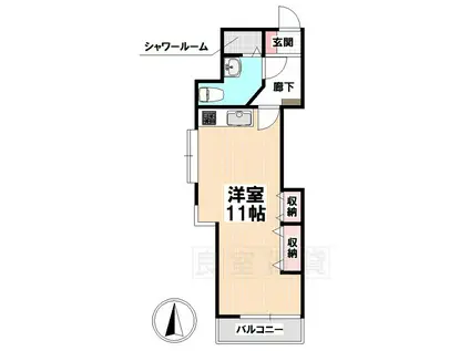 プロビデンス富士(ワンルーム/2階)の間取り写真