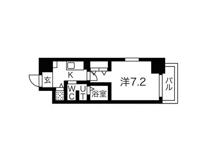 ラ・フォーレ松ヶ枝町III(1K/2階)の間取り写真