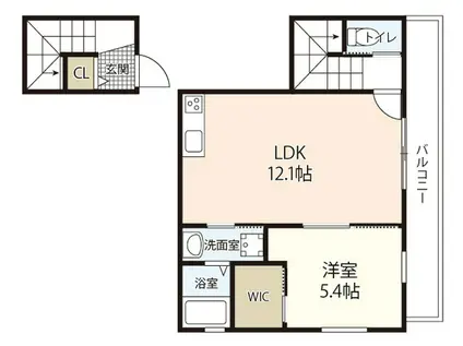 平野アパート(1LDK/2階)の間取り写真