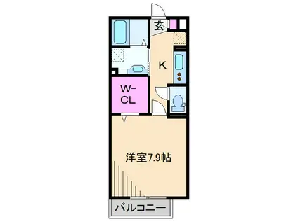 マレアガーデン新横浜G(1K/2階)の間取り写真