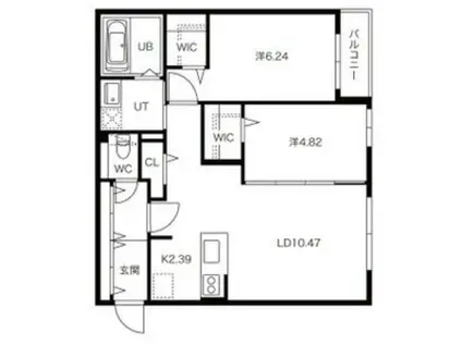 CHARLOTTE中の島 中の島1-3MS(2LDK/3階)の間取り写真