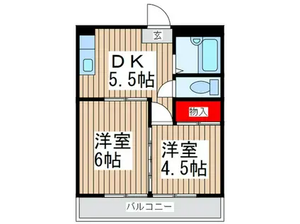 サンライズAM(2DK/3階)の間取り写真