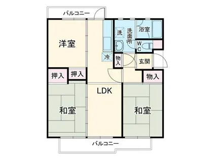 幸手南団地(3LDK/2階)の間取り写真