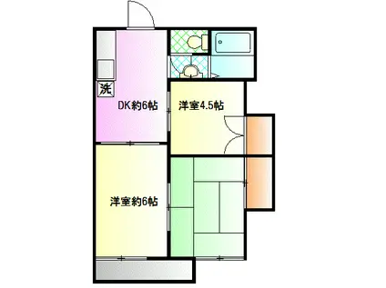 コーポ矢野(3DK/2階)の間取り写真