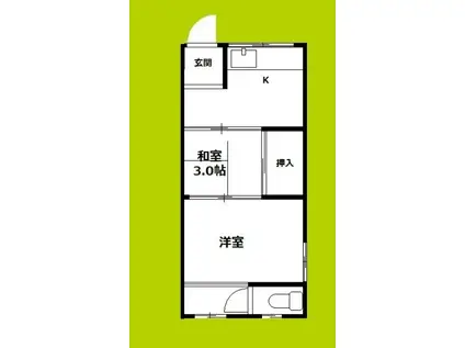 白井荘(2K/1階)の間取り写真