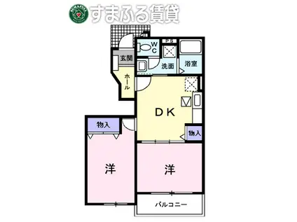 サニ-・レジデンス(2DK/1階)の間取り写真