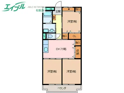 エクセレンス(3DK/3階)の間取り写真