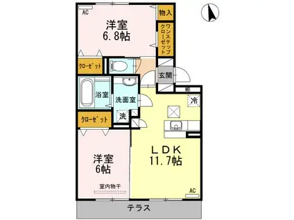 Sビレッジ (2LDK/1階)の間取り写真