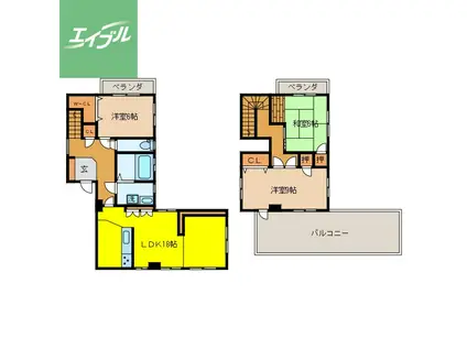 ウィズ・上野町(3LDK/3階)の間取り写真