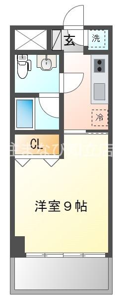 カーサヨサミ(1K/1階)の間取り写真