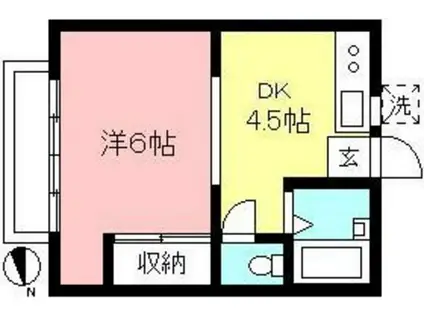 ハイツ寿(1K/2階)の間取り写真