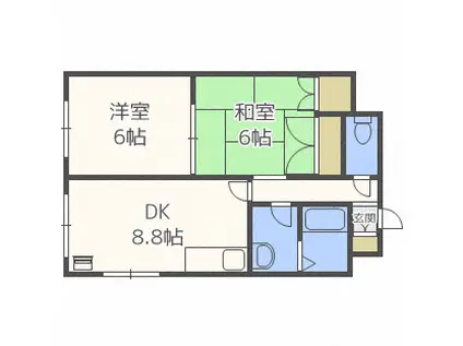 フォーシス本通17(2LDK/1階)の間取り写真