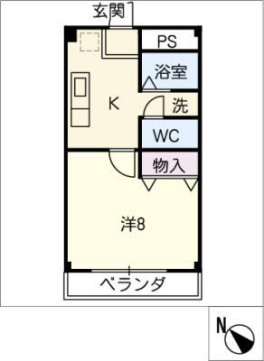 エクセル二村台(1K/4階)の間取り写真