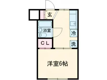 ウモーレ(1K/2階)の間取り写真