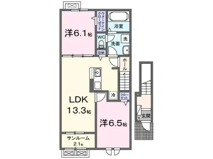 カーサ トゥリパ(2LDK/2階)の間取り写真