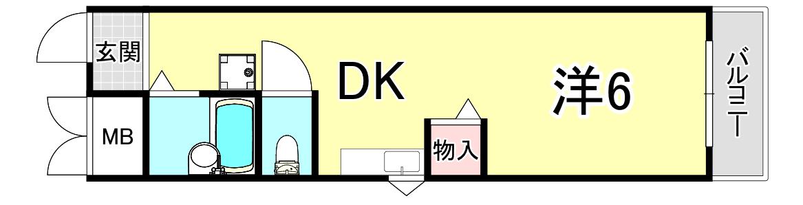 ビアンコディモーラ(1DK/4階)の間取り写真