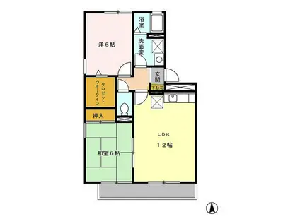 プラト・ビラC(2LDK/1階)の間取り写真