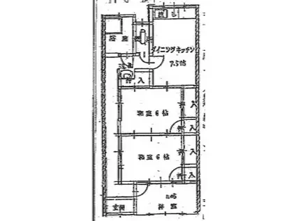紫雲荘(3DK/1階)の間取り写真