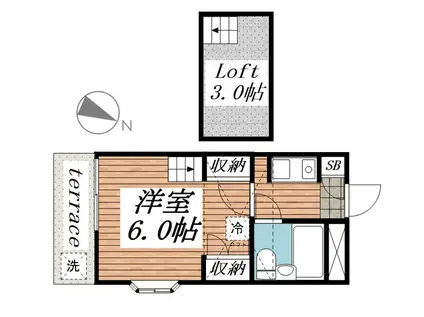 ジュネパレス市川第24-A(1K/1階)の間取り写真