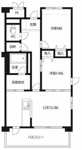 エスポワール(2LDK/5階)の間取り写真