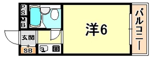 ダイドーメゾン六甲(ワンルーム/3階)の間取り写真