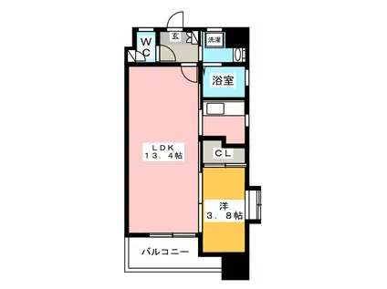 サンシティ博多(1LDK/7階)の間取り写真