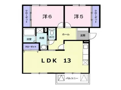 ニューエルディム増成(2LDK/2階)の間取り写真