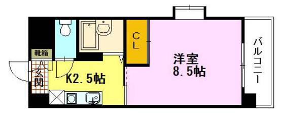 カーサ大正2ND(1K/5階)の間取り写真