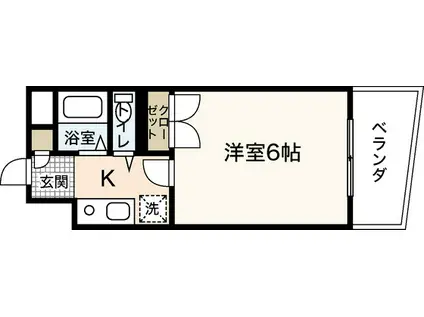 第10片山ビル(1K/7階)の間取り写真
