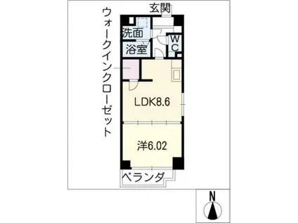 S-FORT津新町(1LDK/5階)の間取り写真