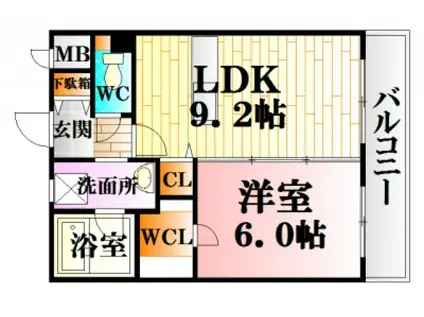 ビータス深川(1LDK/1階)の間取り写真