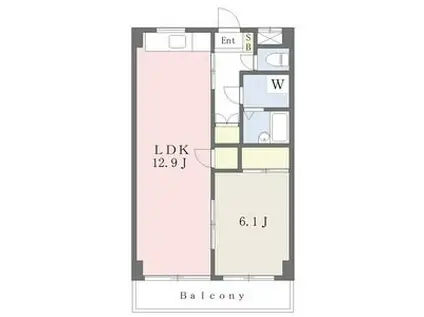 レジデンス201(1LDK/3階)の間取り写真