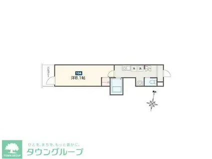 クラブレジデンス東青梅(1K/1階)の間取り写真