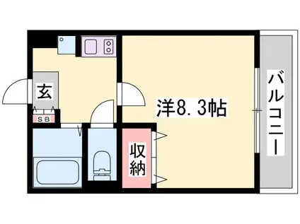 リッチウォーク市役所前(1K/3階)の間取り写真