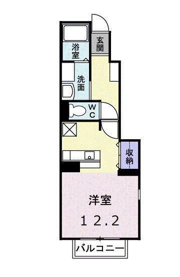メゾン エストA(ワンルーム/1階)の間取り写真