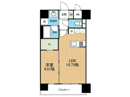 PRIME蓮台寺(1LDK/7階)の間取り写真