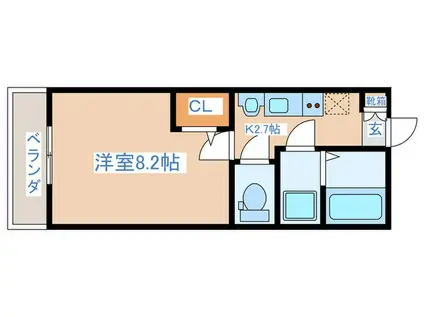 BEST STAGE万町I(1K/1階)の間取り写真