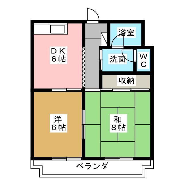 マンションロジュマンII(2DK/3階)の間取り写真