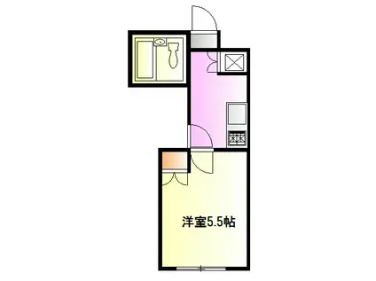 ワコーレエレガンス秦野(1K/1階)の間取り写真