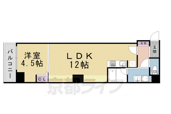 L`PUR BUIL(1LDK/2階)の間取り写真