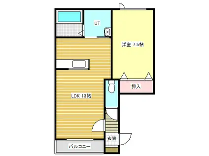 イースト GARDENI(1LDK/3階)の間取り写真