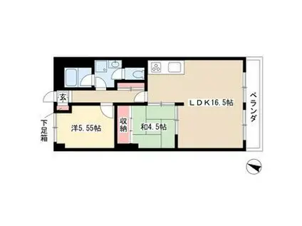 赤城パークマンション(2LDK/2階)の間取り写真