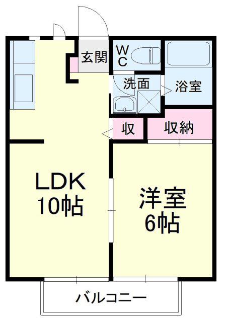 SUNLIFE FUJI1(1LDK/1階)の間取り写真