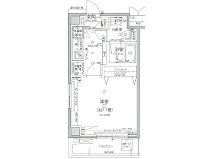 パレステュディオ西巣鴨(1K/12階)の間取り写真