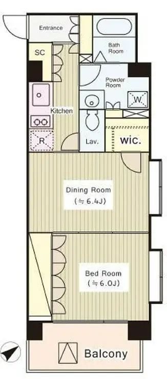 コートラクリア京橋 8階階 間取り